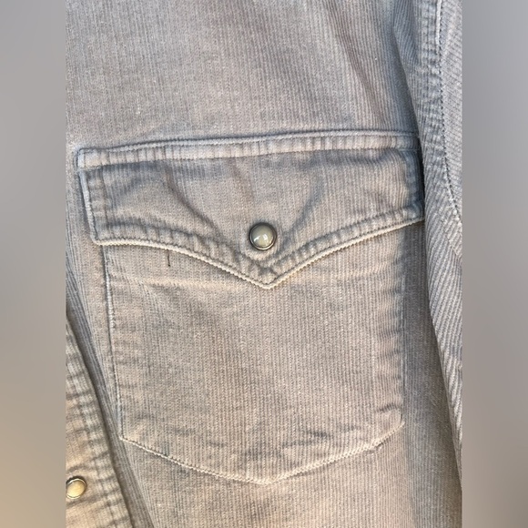 Y2K vintage Mossimo light brown corduroy
western Pearl snap button down Large - Picture 2 of 5